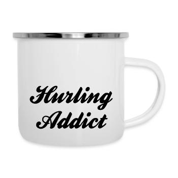 hurling addict - Emaille-Tasse - Weiß - Rechts