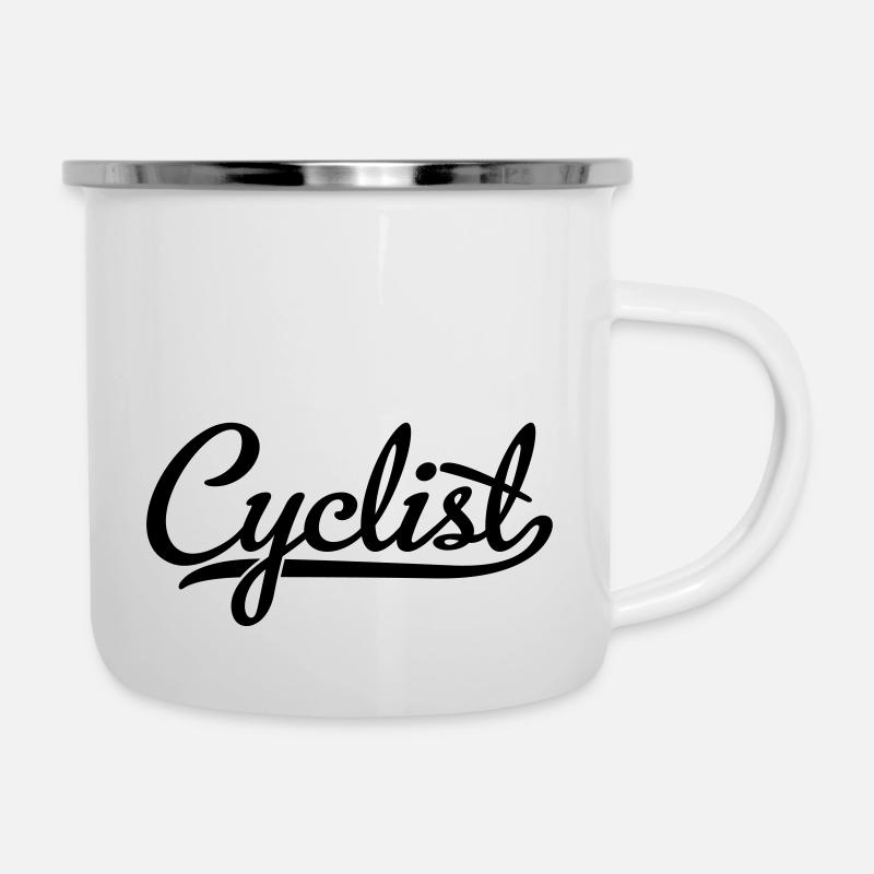 Cyclist - Emaille-Tasse - Weiß