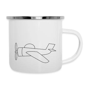 Flugzeug - Emaille-Tasse - Weiß - Rechts