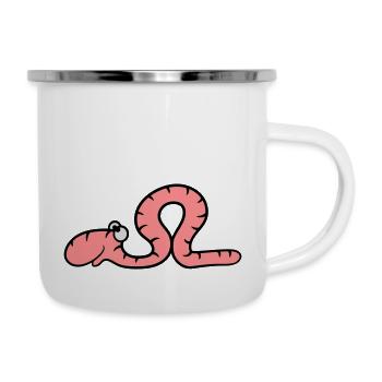 funny comic book worm - Camper Mug - white - Right