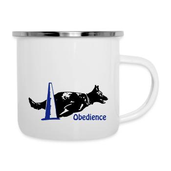 Obedience Kelpie Pylo mit Schrift - Emaille-Tasse - Weiß - Rechts