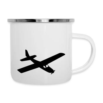 flugzeug - Emaille-Tasse - Weiß - Rechts