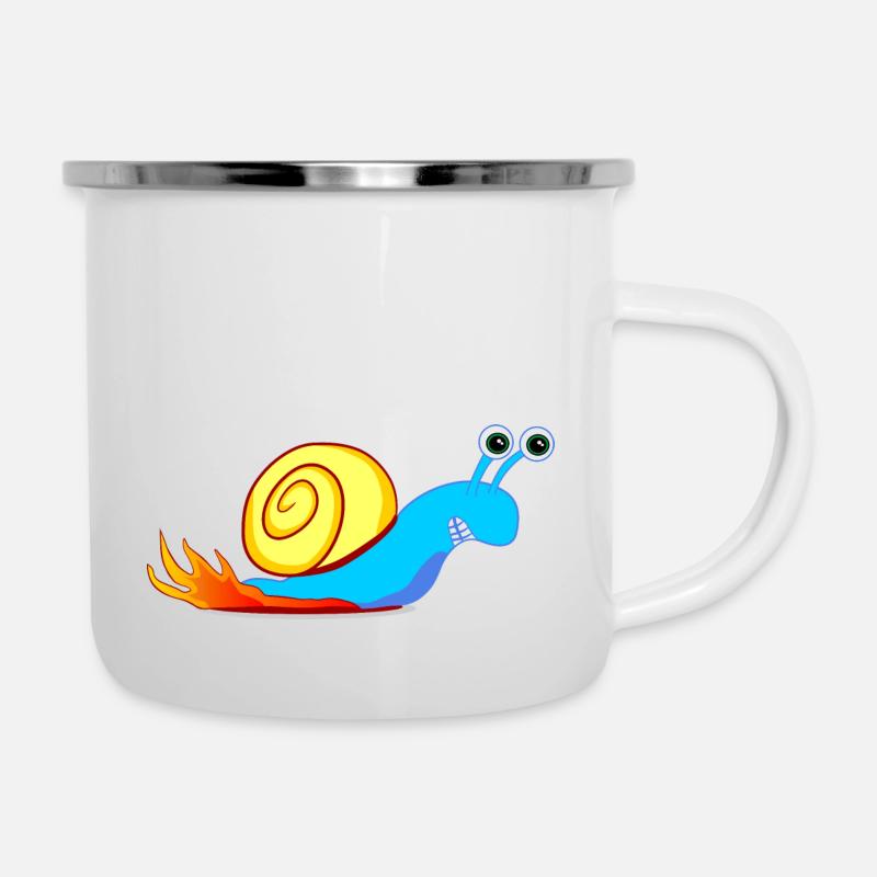 Escargot de course rapide, escargot courant - Tasse émaillée - blanc