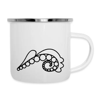Welle...oder Farn? - Emaille-Tasse - Weiß - Rechts