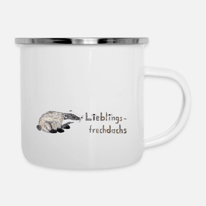 Lieblingsfrechdachs - Emaille-Tasse - Weiß