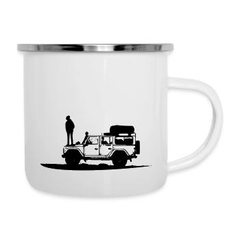 Defender LR - Emaille-Tasse - Weiß - Rechts