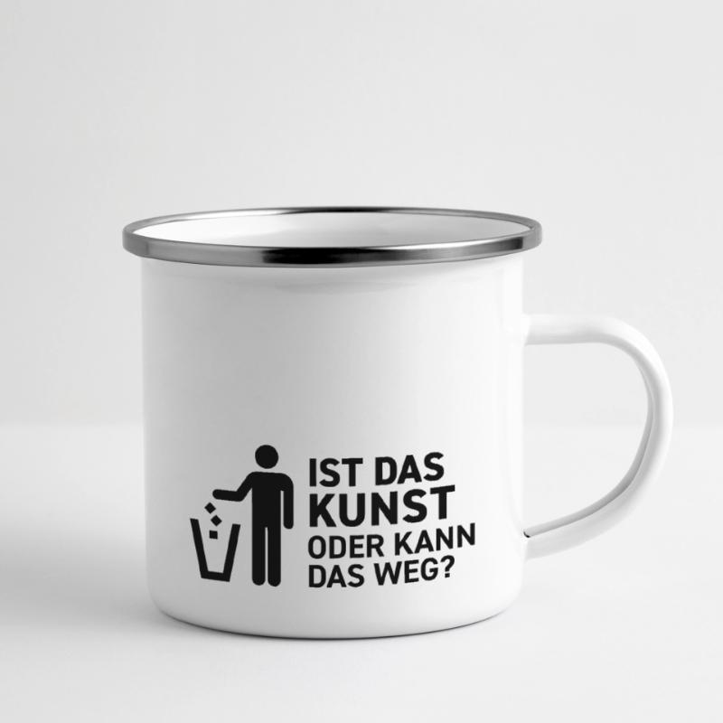 Ist das Kunst oder kann das weg? Museum Maler Müll Emaille-Tasse