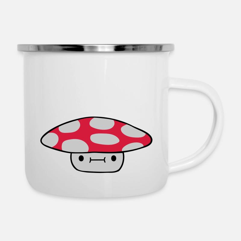 Süßer kleiner Pilz - Emaille-Tasse - Weiß