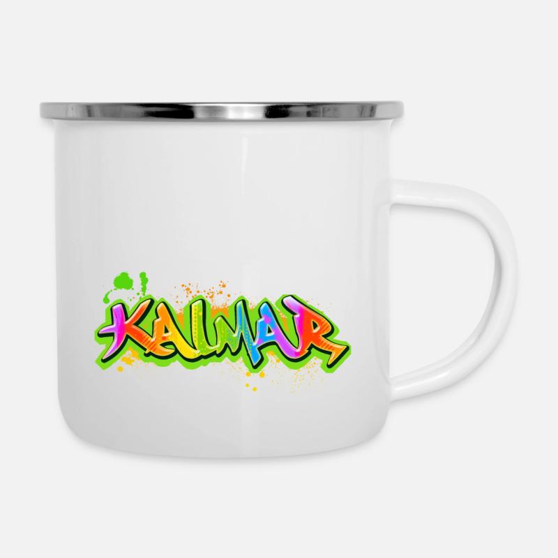 Kalmar Suède Sverige Graffiti - Tasse émaillée - blanc