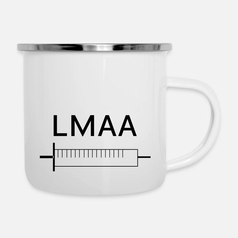 spritze lmaa - Emaille-Tasse - Weiß