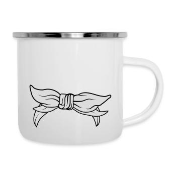 Bandana Kopftuch weibliche Kopfbedeckung - Emaille-Tasse - Weiß - Rechts