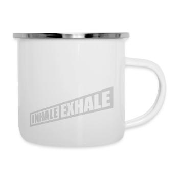 Inspirez expirez Yoga citation - Tasse émaillée - blanc - Droite