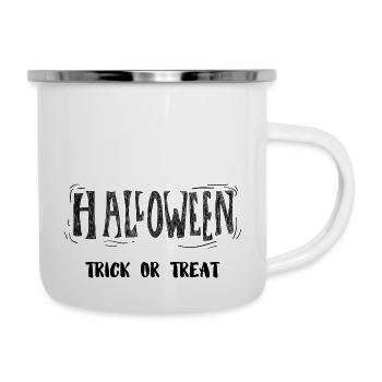 Truc ou friandise d’Halloween - Tasse émaillée - blanc - Droite