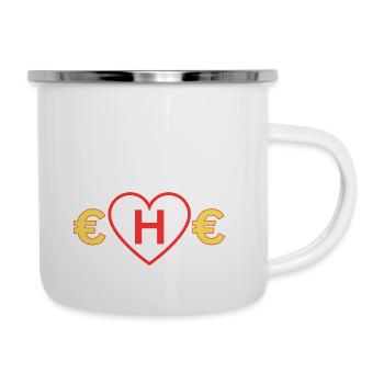 Teure Ehe - Emaille-Tasse - Weiß - Rechts