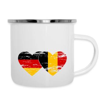 Germany Belgium Flag Heart Used - Camper Mug - white - Right