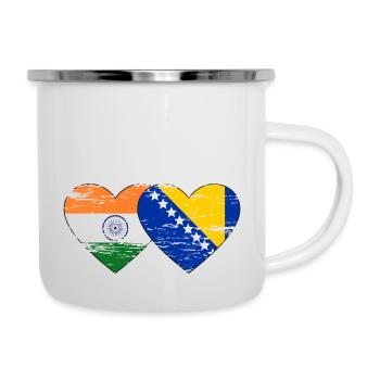 India Bosnia Flag Heart Used - Camper Mug - white - Right