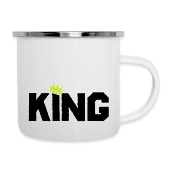 king - Emaille-Tasse - Weiß - Rechts
