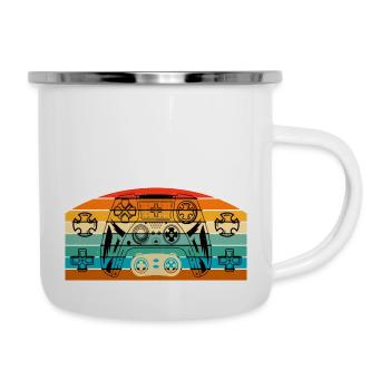 Vintage Retro Gaming Controller - Emaille-Tasse - Weiß - Rechts