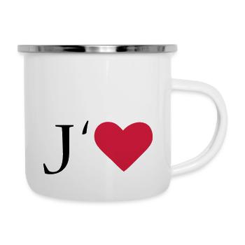 I love - Tasse émaillée - blanc - Droite