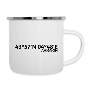 Avignon Koordinaten - Emaille-Tasse - Weiß - Rechts