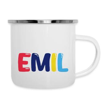 Nom - Emil - Tasse émaillée - blanc - Droite