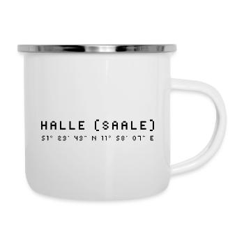 Halle (Saale) coordinates - Camper Mug - white - Right