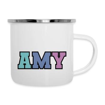 Nom - Amy - Tasse émaillée - blanc - Droite
