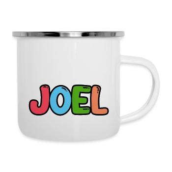Nom - Joel - Tasse émaillée - blanc - Droite