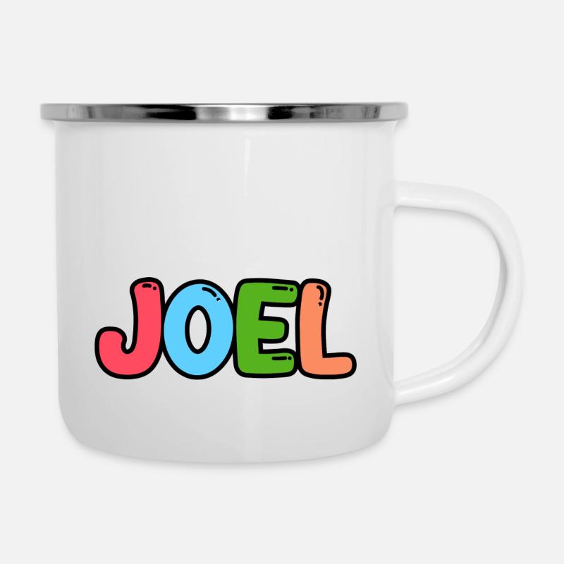 Nom - Joel - Tasse émaillée - blanc