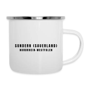 Sundern (Sauerland) Nordrhein-Westfalen - Emaille-Tasse - Weiß - Rechts