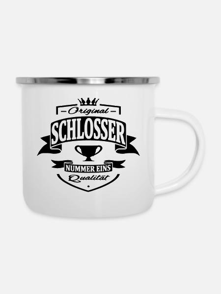 schlosser - Emaille-Tasse - Weiß