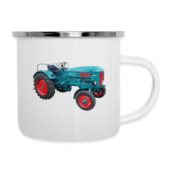 Hanomag Trecker - Emaille-Tasse - Weiß - Rechts