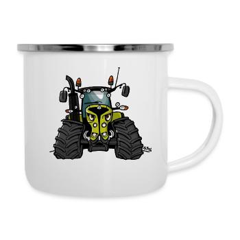0300 light green tractor - Camper Mug - white - Right