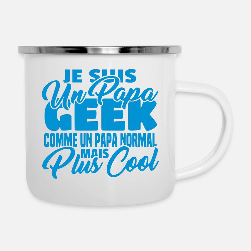 Papa geek mais plus cool - Tasse émaillée - blanc