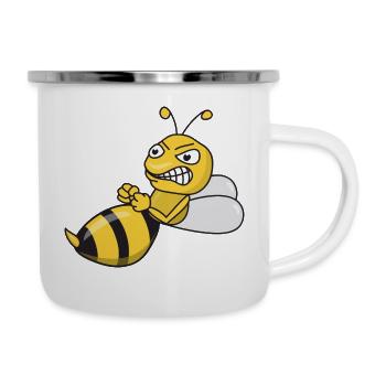 Lustige Biene Hornisse Insekten - Emaille-Tasse - Weiß - Rechts