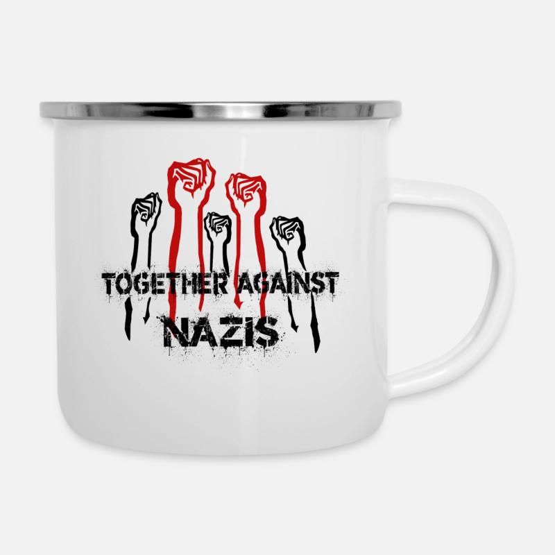 Ensemble contre les nazis - Tasse émaillée - blanc