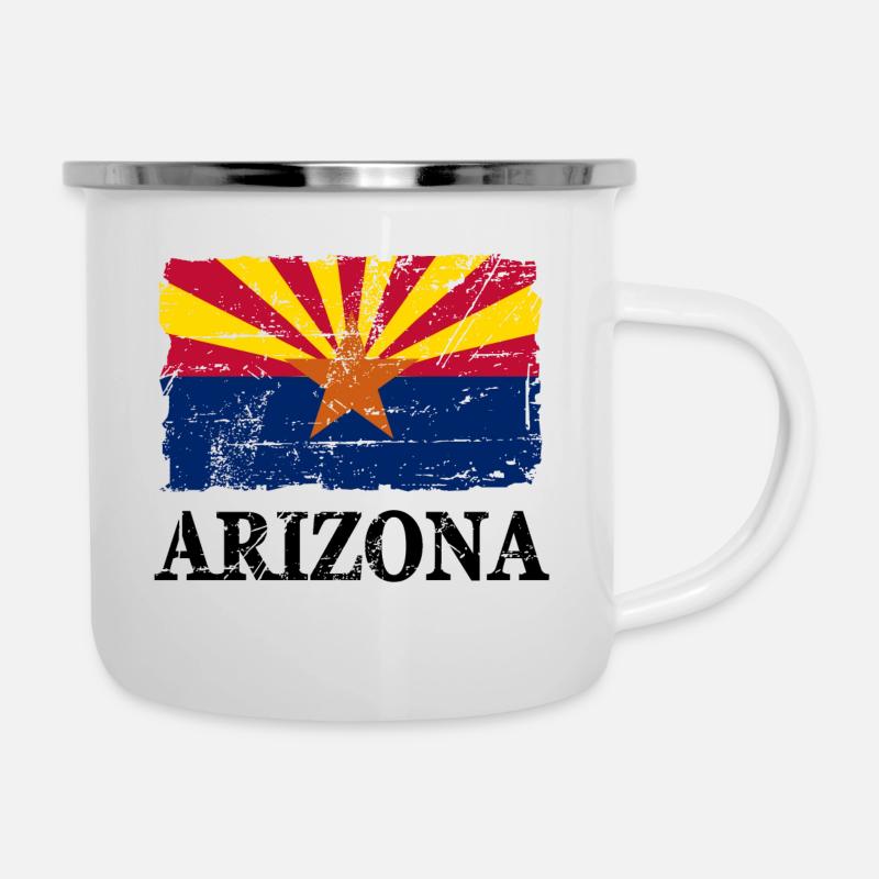 Drapeau Arizona Bannière Drapeau Bannière - Tasse émaillée - blanc