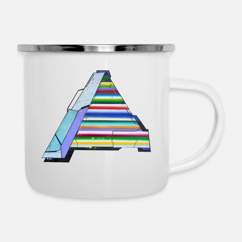 Zelt - Emaille-Tasse - Weiß