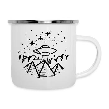 Orions Gürtel UFO - Emaille-Tasse - Weiß - Rechts