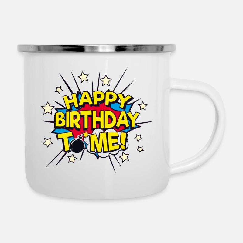 Happy Birthaday to me - Camper Mug - white