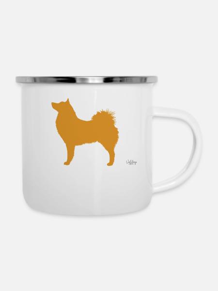 Finnish Spitz - Emaille-Tasse - Weiß