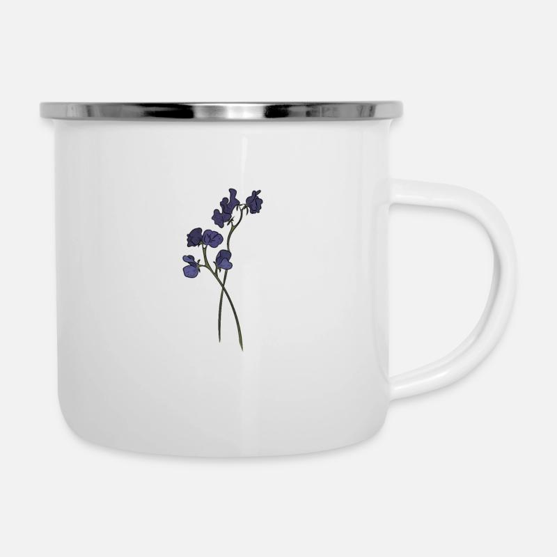 Blumen, Natur, Bio, Veilchen - Emaille-Tasse - Weiß