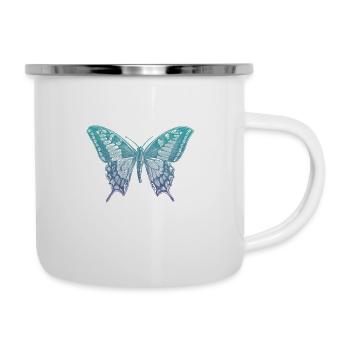 Swallowtail blue butterfly - Camper Mug - white - Right