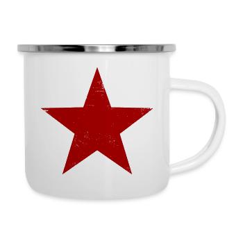 Étoile rouge - Tasse émaillée - blanc - Droite