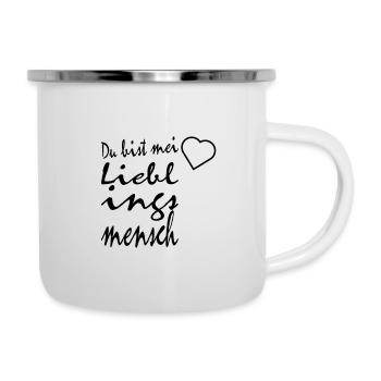 Du bist mein Lieblingsmensch - Emaille-Tasse - Weiß - Rechts