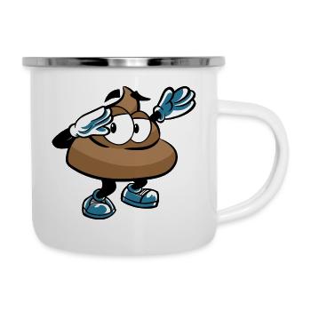 DABBING POOP KACKE - Emaille-Tasse - Weiß - Rechts