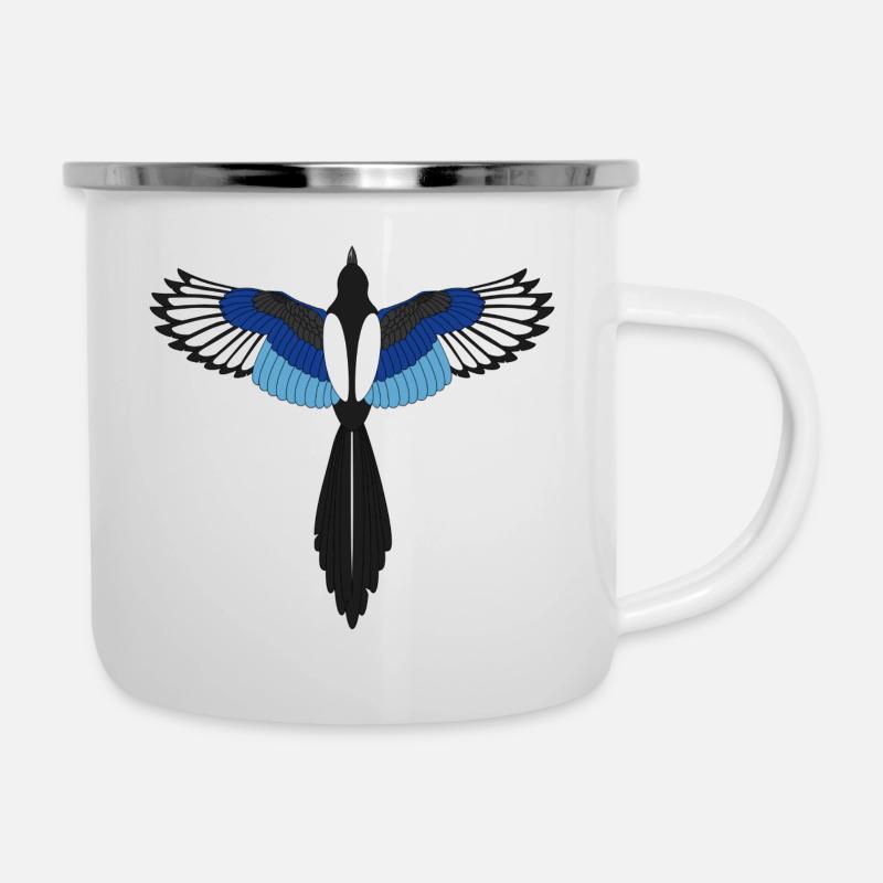 PIE À BEC NOIR | | CRÉATIF SYNTHÉTIQUES URBAINS - Tasse émaillée - blanc