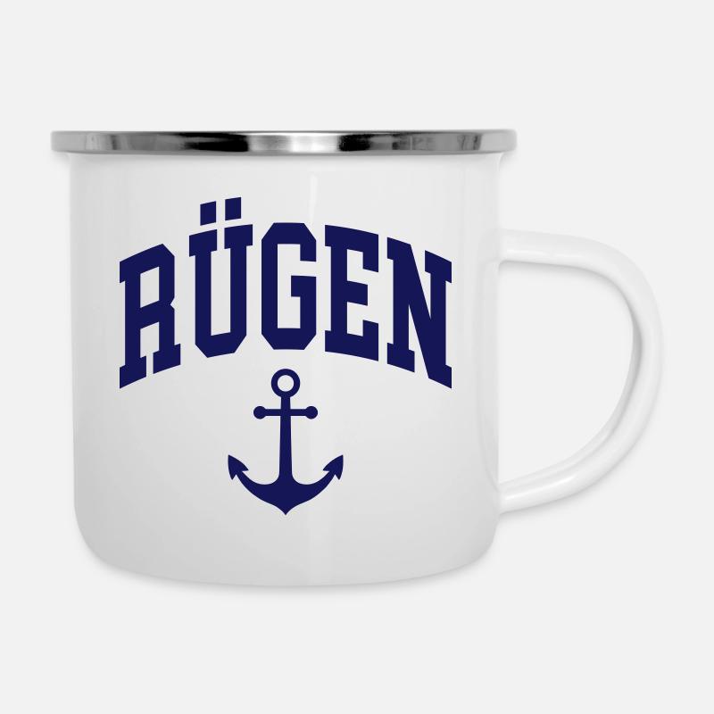 Rügen - Emaille-Tasse - Weiß