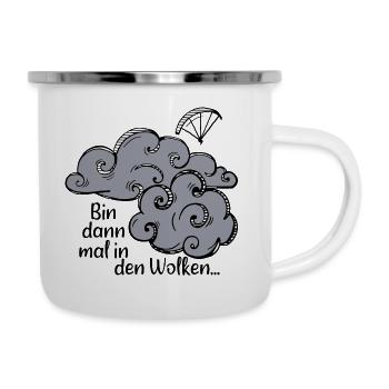 Zwischen den Wolken - Emaille-Tasse - Weiß - Rechts