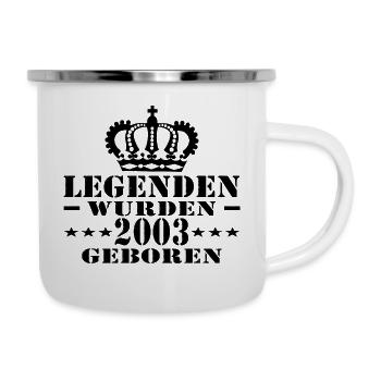 LEGENDEN WURDEN 2003 GEBOREN - Emaille-Tasse - Weiß - Rechts